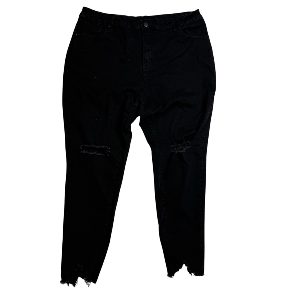 SHEIN Black Skinny Jeans Raw Hem